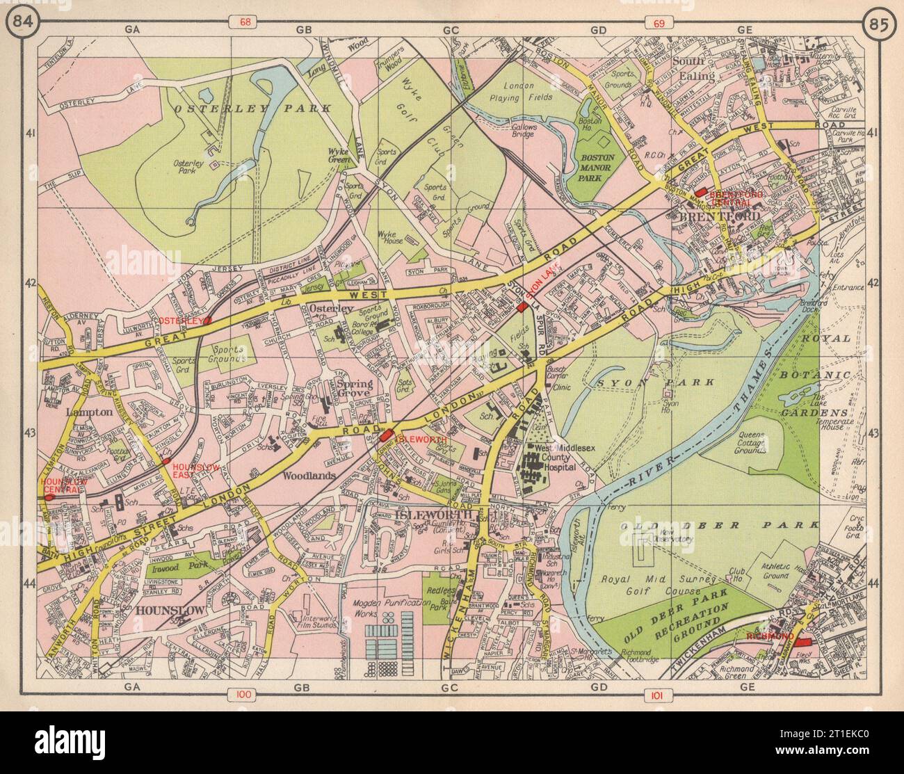 London 1953 map hi-res stock photography and images - Alamy