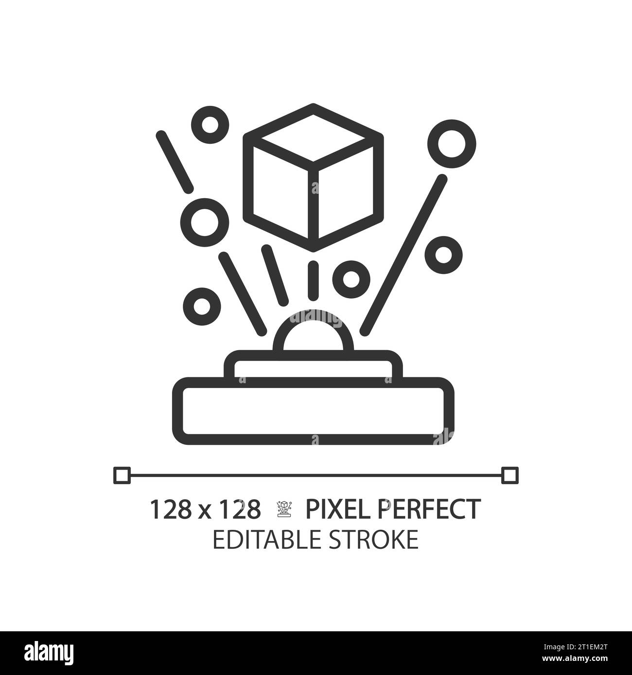 2D thin linear black projection icon Stock Vector