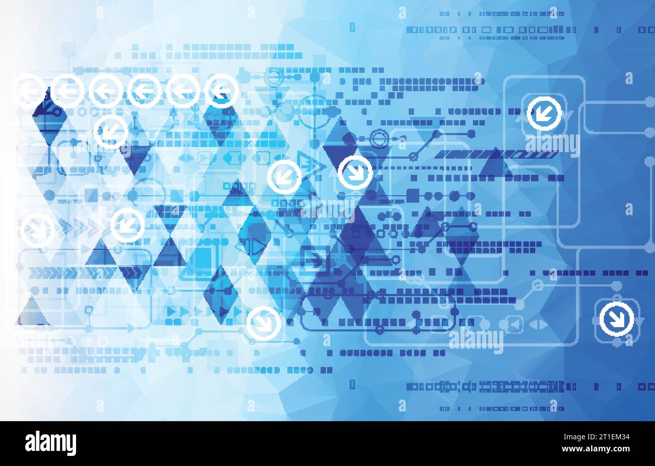 Colorful technology background. Digital geometric space, vector illustration Stock Vector