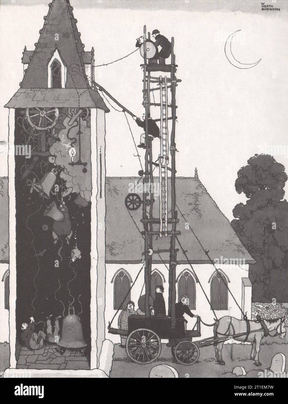 HEATH ROBINSON. Spies stop church bells ringing. Second World War 1973 print Stock Photo