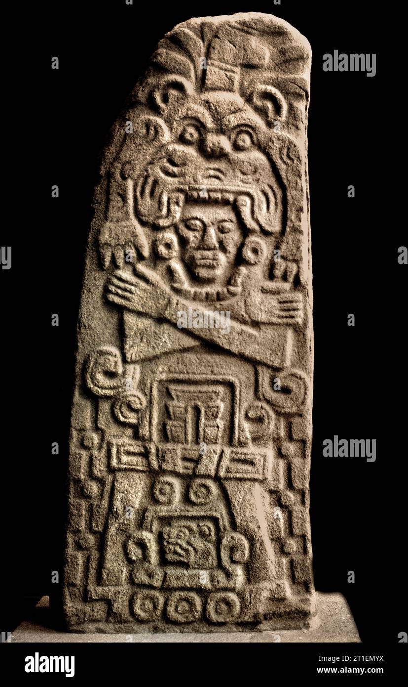 Monte Alban stela.  National Anthropology Museum Mexico City Stock Photo