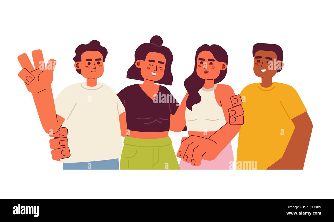 Friendships semi flat color vector character Stock Vector