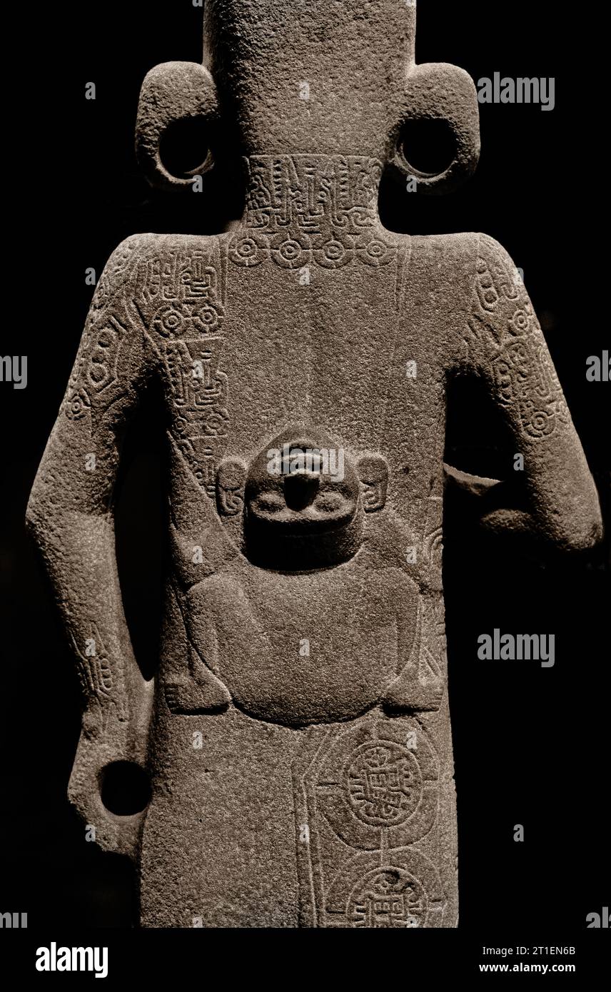 National Anthropology Museum Mexico City Huastec Youth on his back Wind God Tamuin Stock Photo