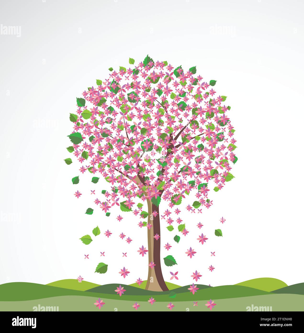 Spring background with flowering tree. Vector Stock Vector