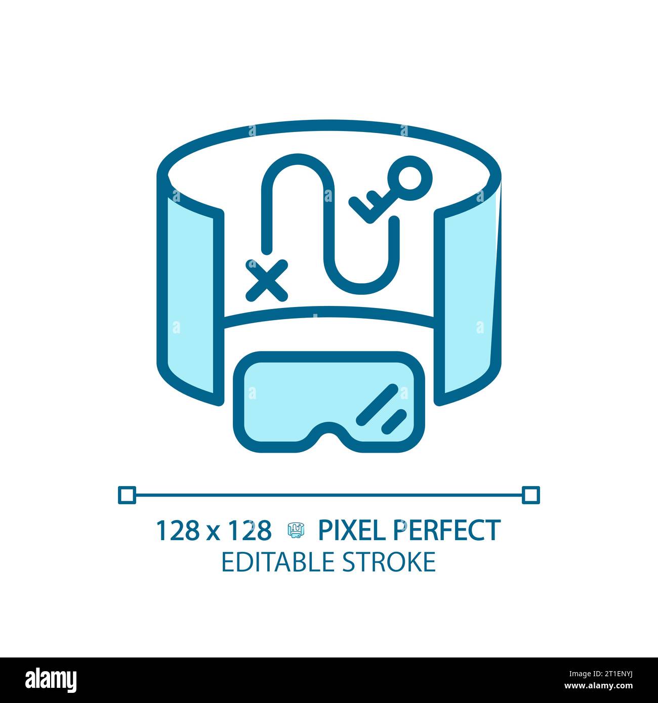 2D thin linear blue innovative device icon Stock Vector