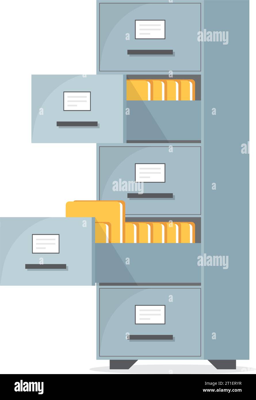 Office cabinet icon in flat style. Furniture storage vector ...
