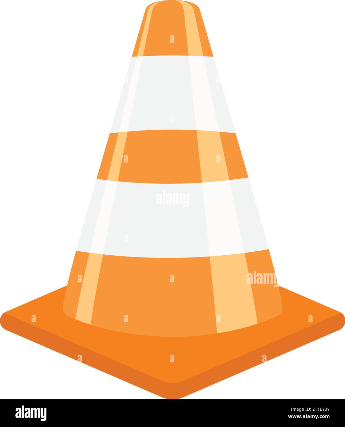Traffic cone icon in flat style. Safety obstacle vector illustration on isolated background. Construction barrier sign business concept. Stock Vector