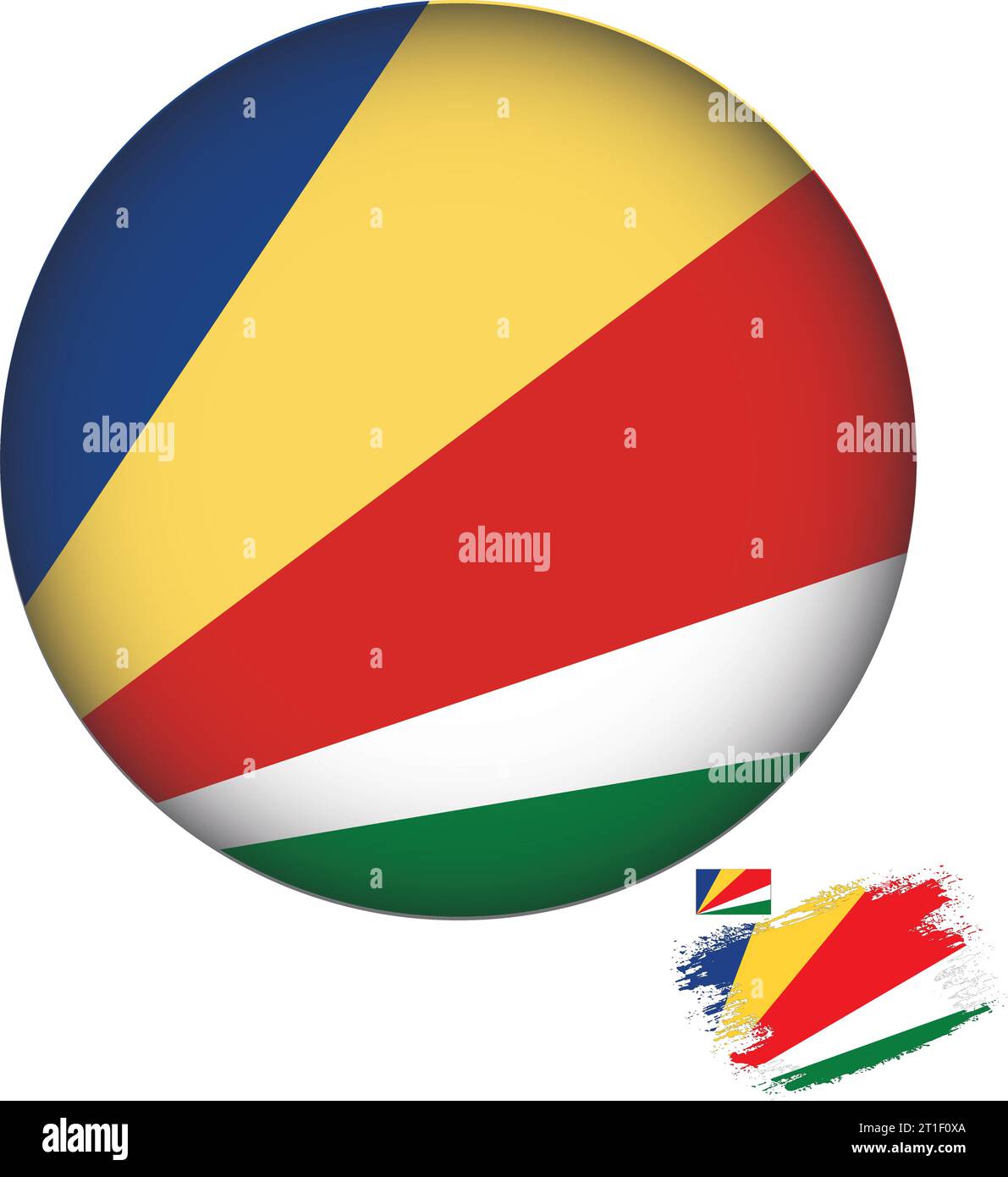 Seychelles Flag Round Shape Stock Vector