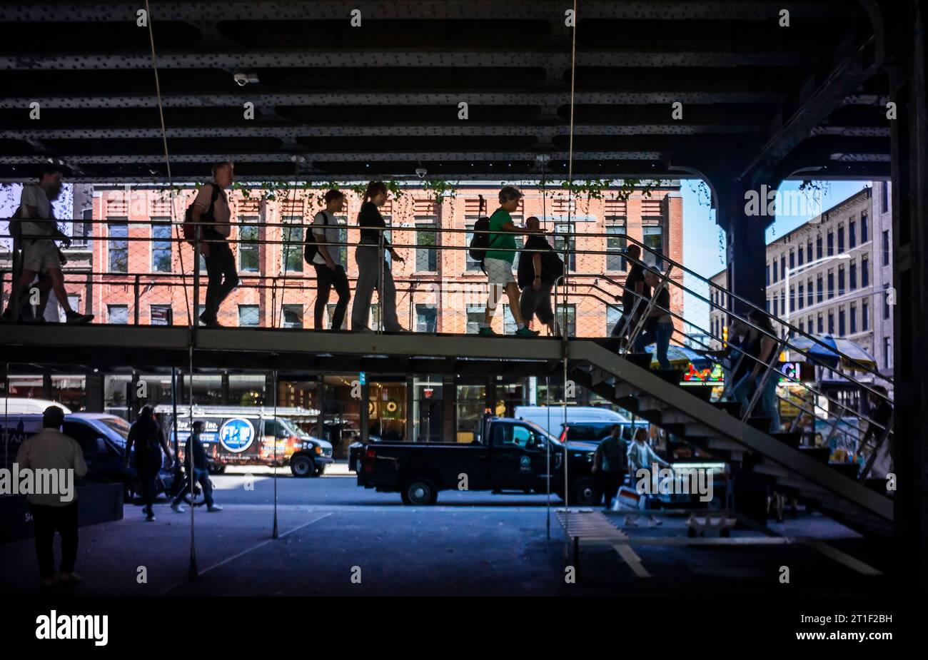 Visitors to enter and exit the High Line Park at the Gansevoort Street