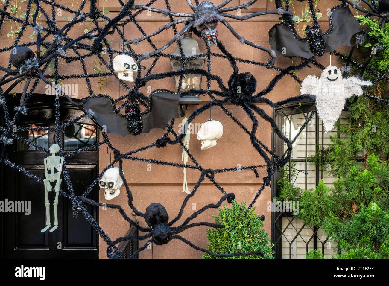 Halloween displays on the Upper East Side in New York on October 11