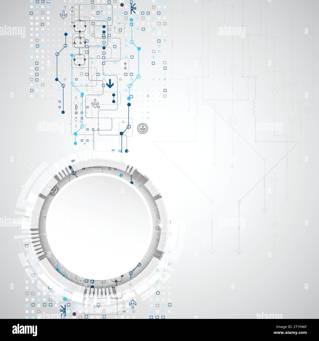Abstract background with various technological elements. Vertical ...