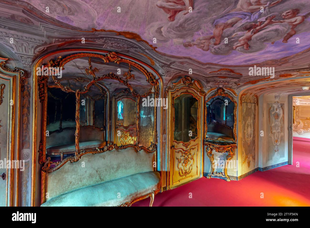 Interior of Palazzo Rosso also called Palazzo Brignole Sale, it is now ...