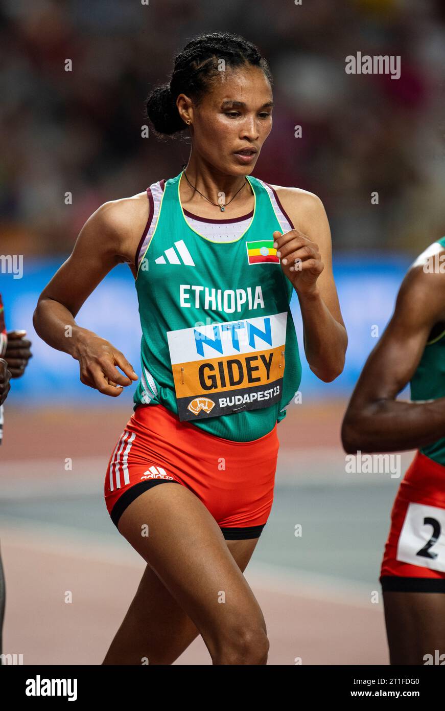 Letesenbet Gidey of Ethiopia competing in the women’s 10,000m final at