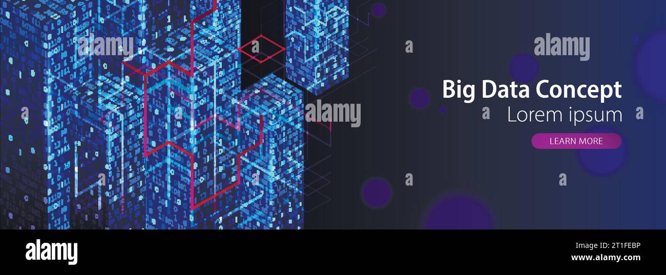 Technology background. Big data concept. Binary computer code. Vector ...