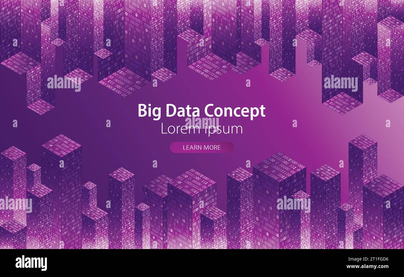 Technology background. Big data concept. Binary computer code. Vector ...