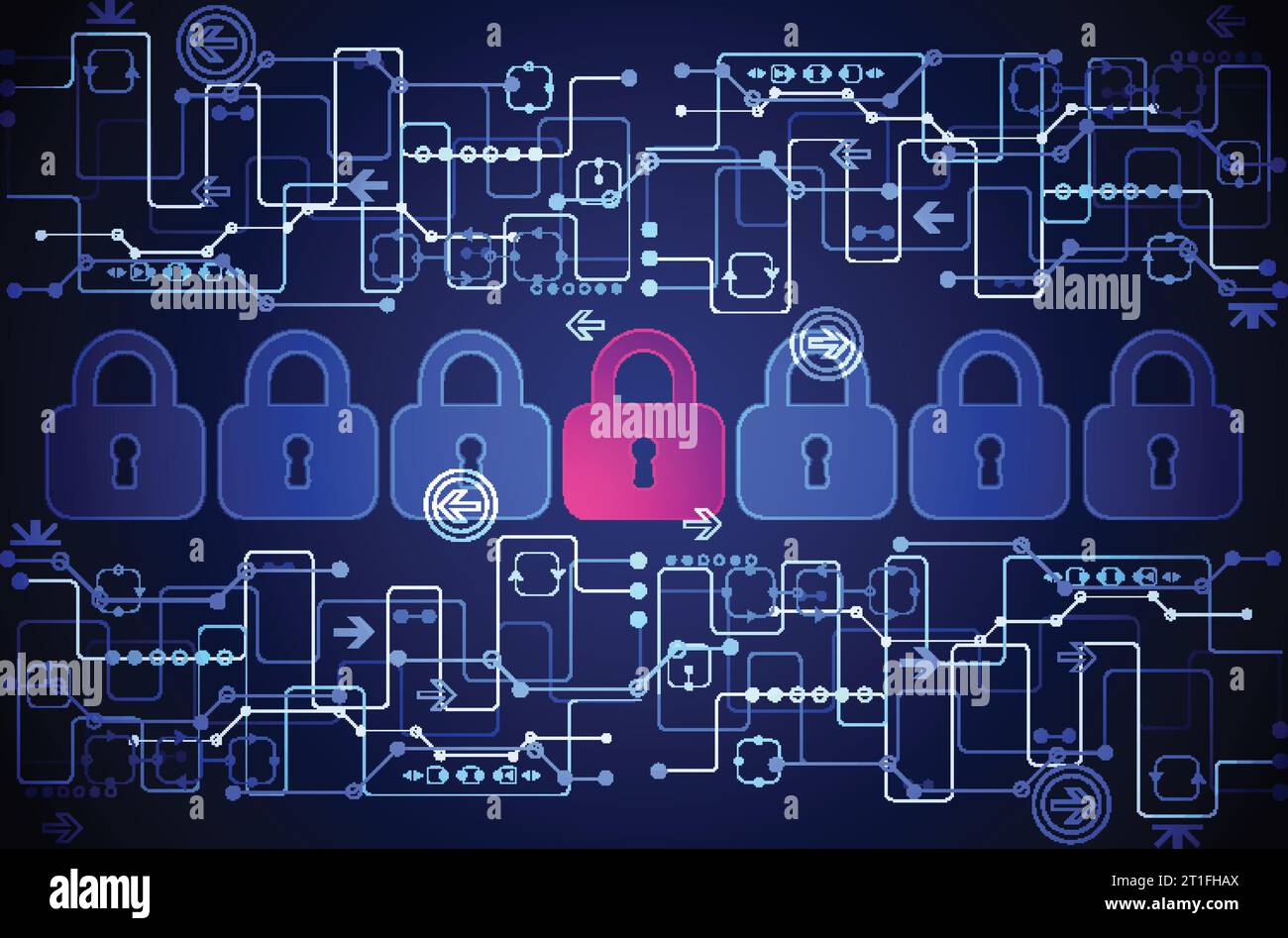 Protection concept. Protect mechanism, system privacy. Vector ...