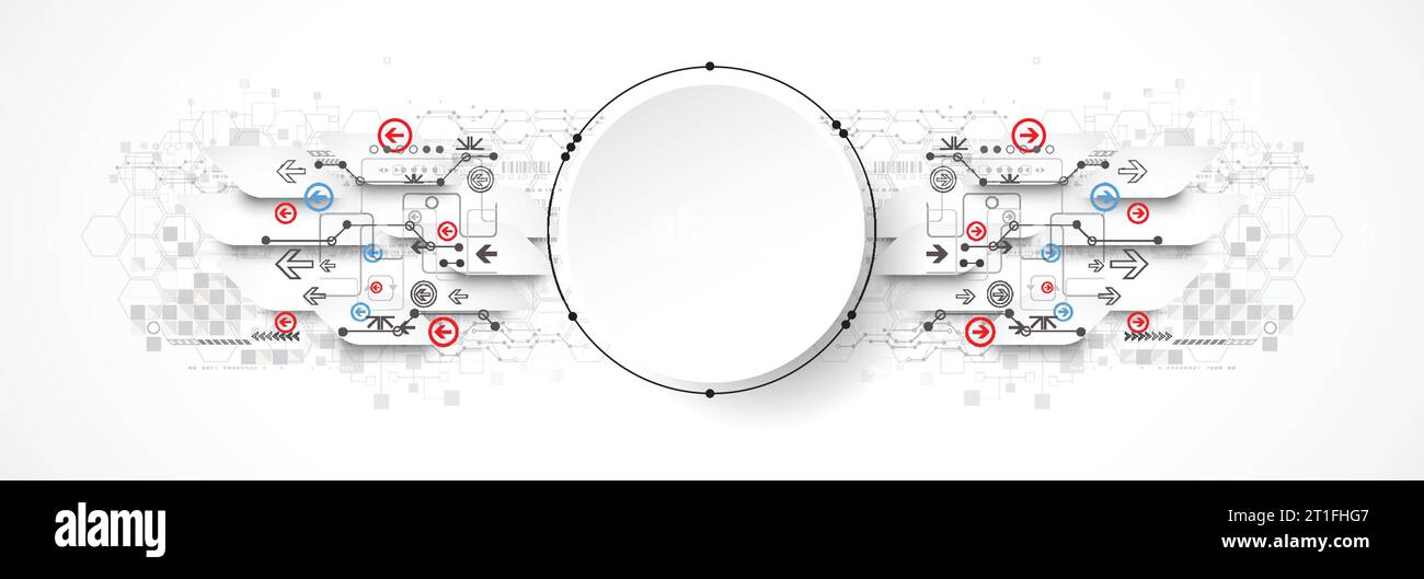 Abstract circle technology concept. Circuit board, high computer color ...