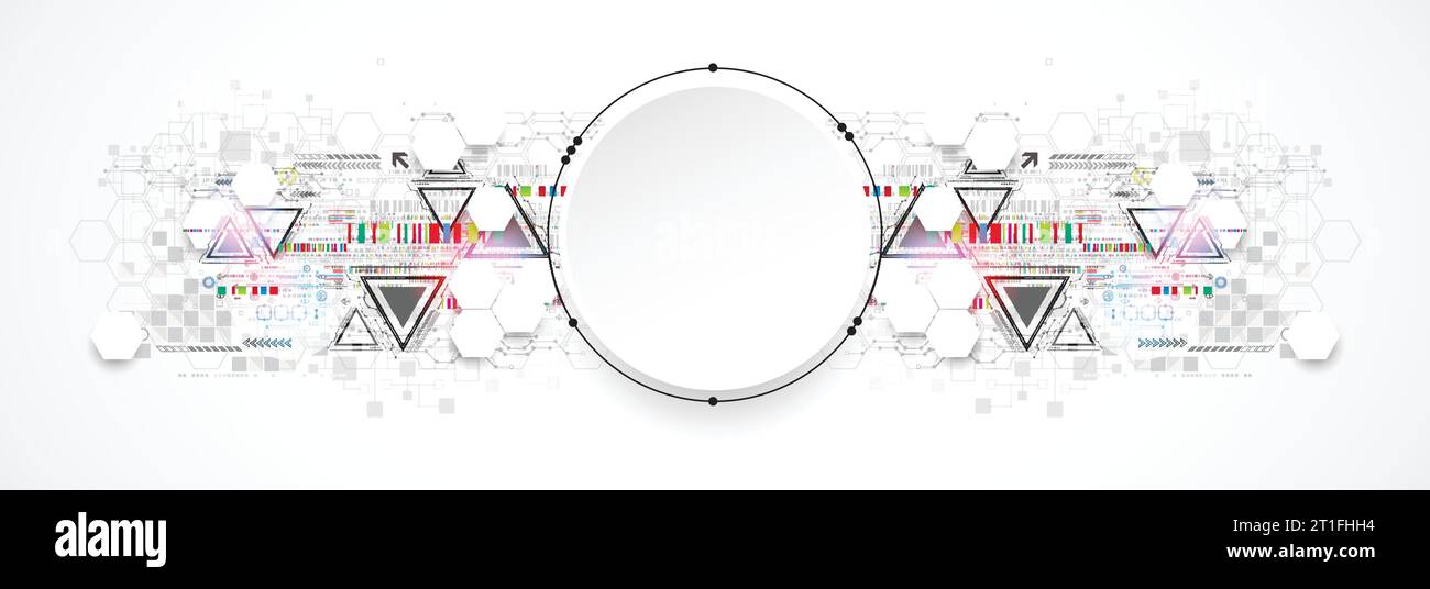 Abstract circle technology concept. Circuit board, high computer color ...