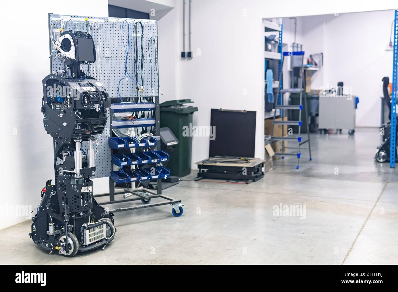 Perm, Russia - July 13, 2023: half-assembled humanoid robot in the ...