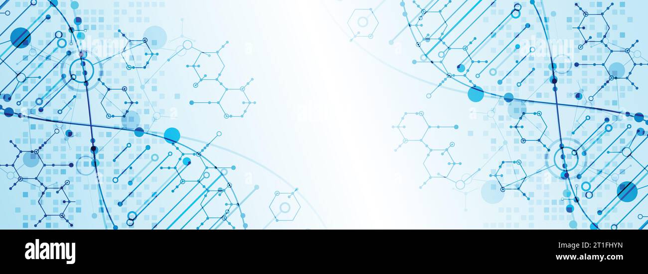 Science template, wallpaper or banner with a DNA molecules. Vector ...
