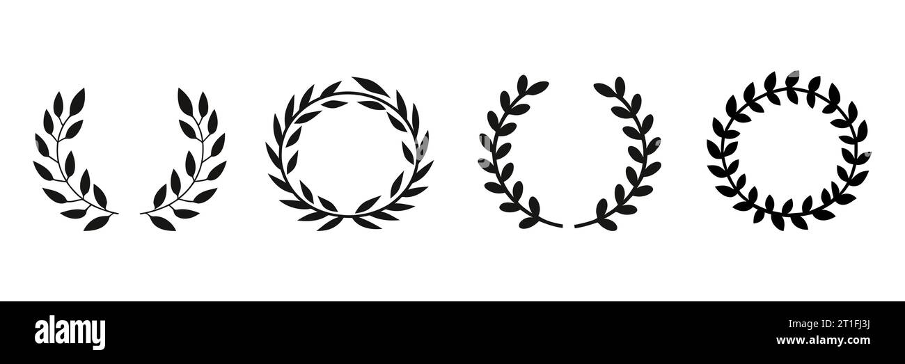 Set of laurel wreaths isolated. Vector illustration Stock Vector Image ...