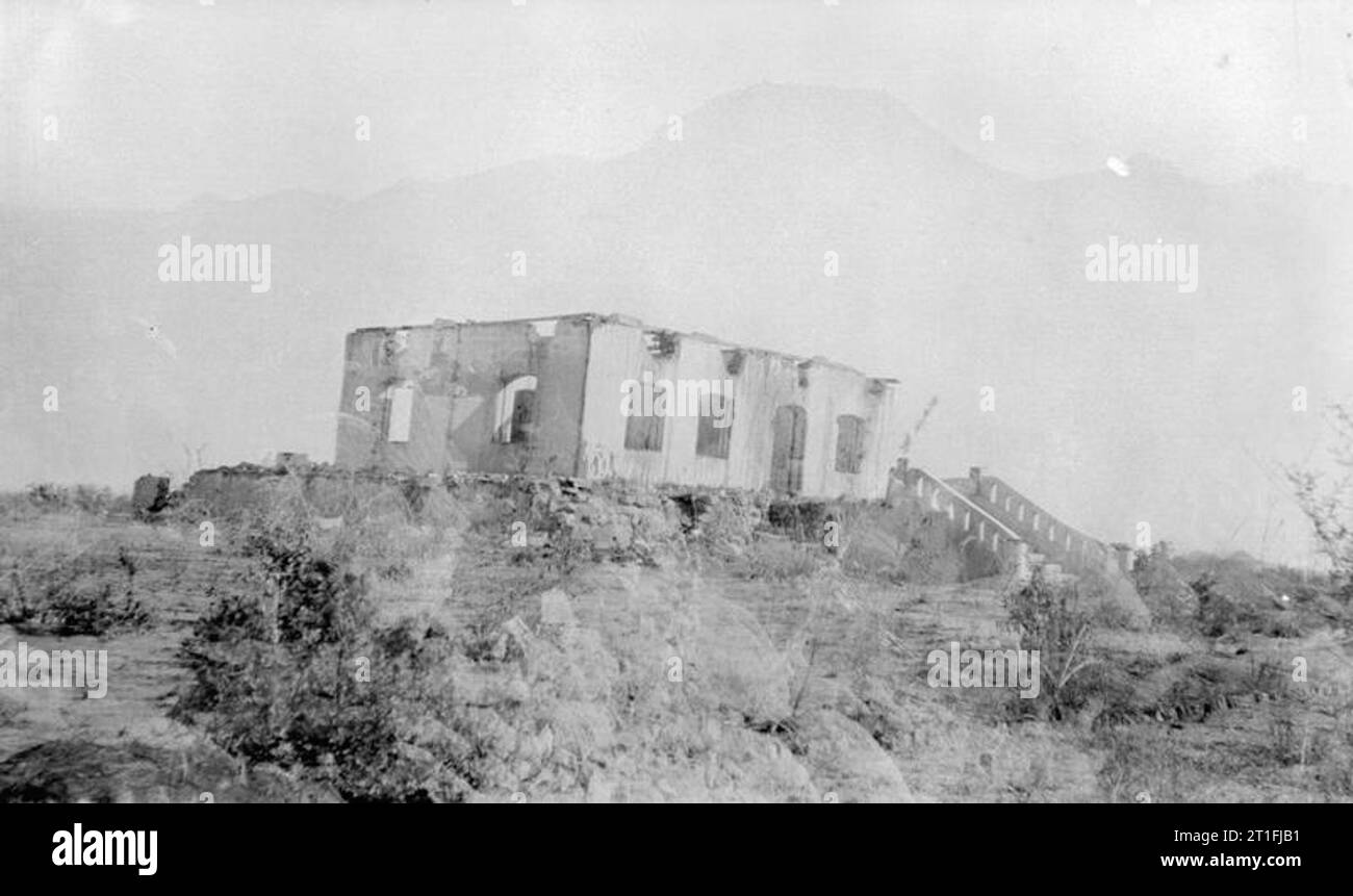 Colonial Office Collection Ruins of German Bungalow. Stock Photo