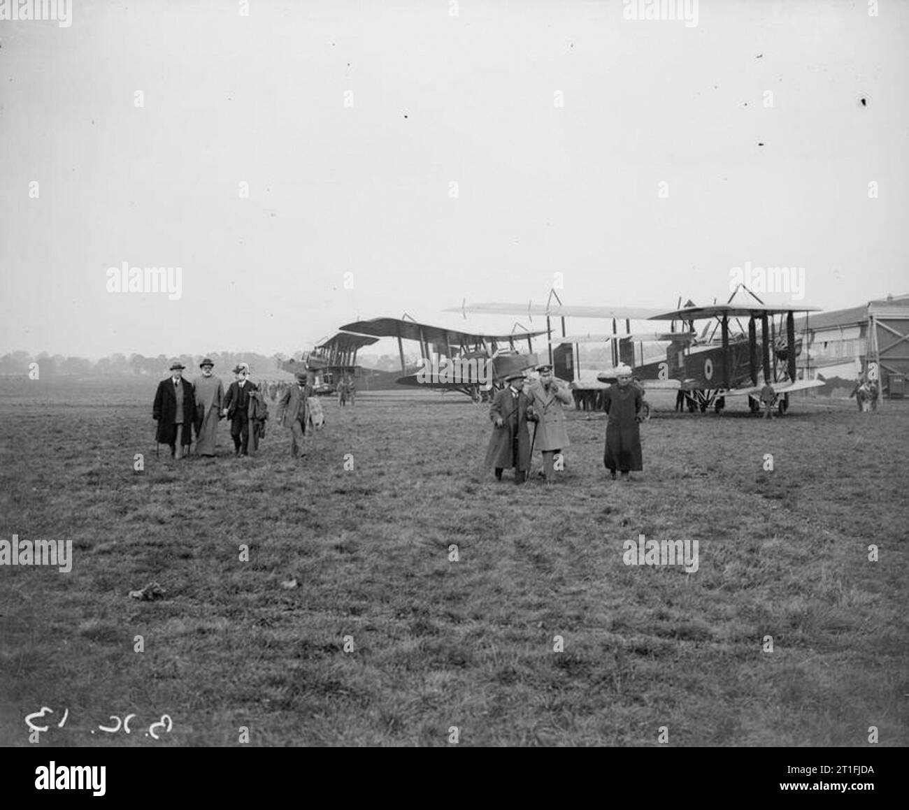 Editors of Indian Newspapers at Hendon Aerodrome inspecting Handley