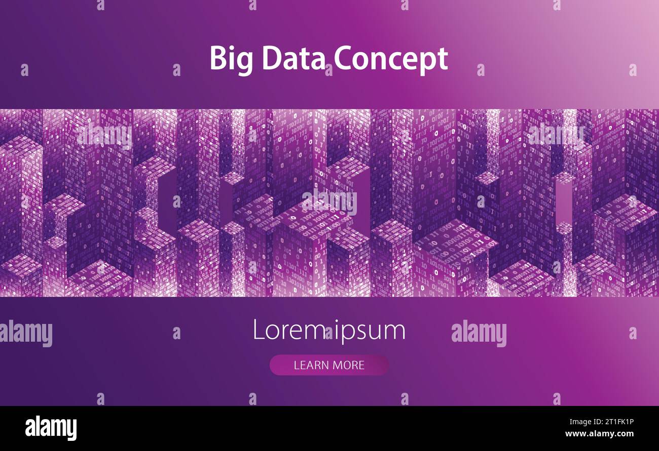 Technology background. Big data concept. Binary computer code. Vector ...