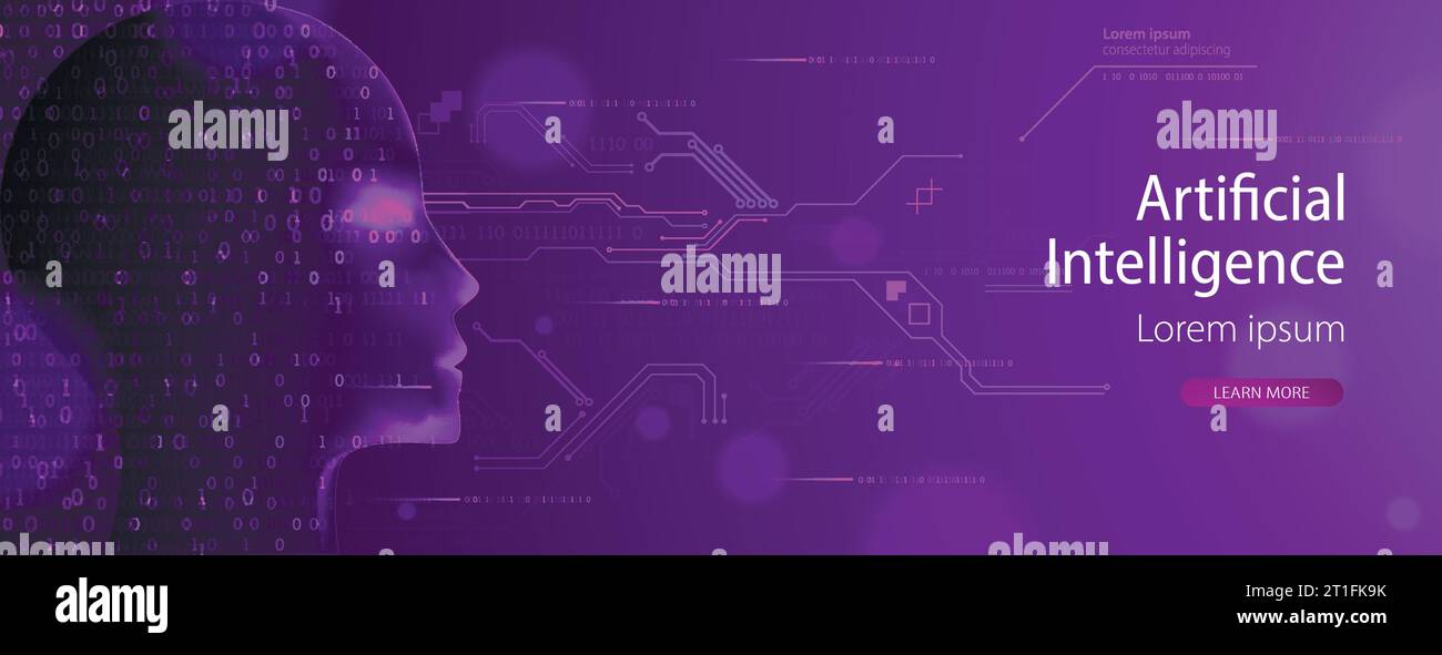 Artificial intelligence (AI) and big data concept. Machine cyber mind ...