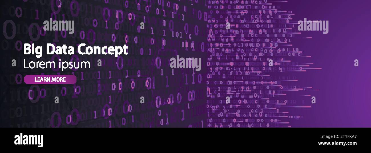 Technology background. Big data concept. Binary computer code. Vector ...