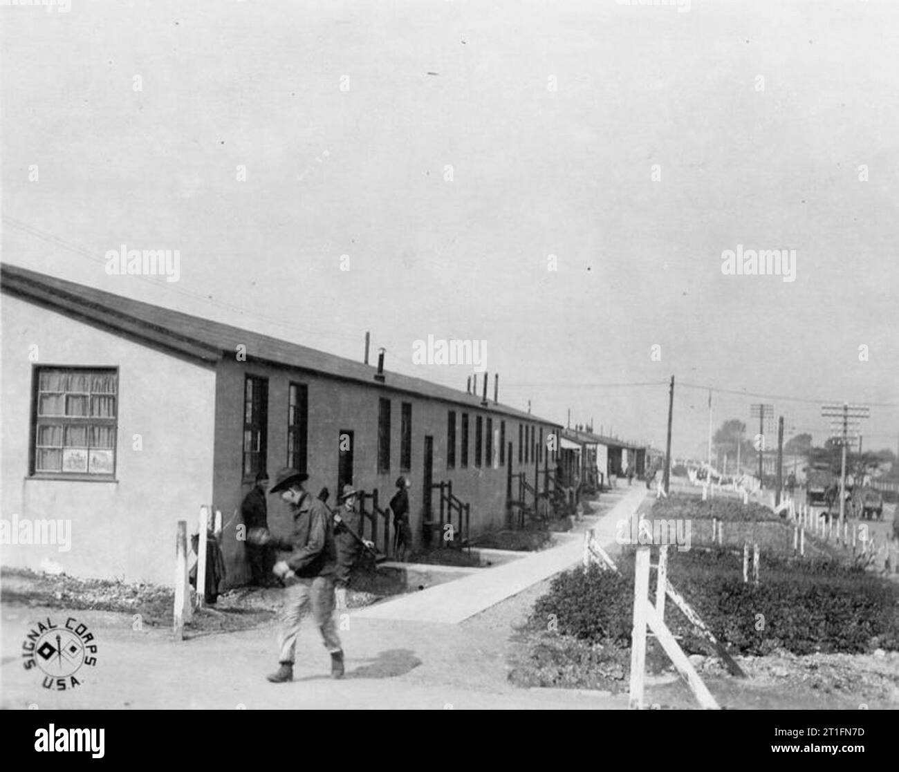 The United States Army in England, 1918 Rest camp at Morn Hill, Winnall Down, near Winchester, Hampshire. Stock Photo