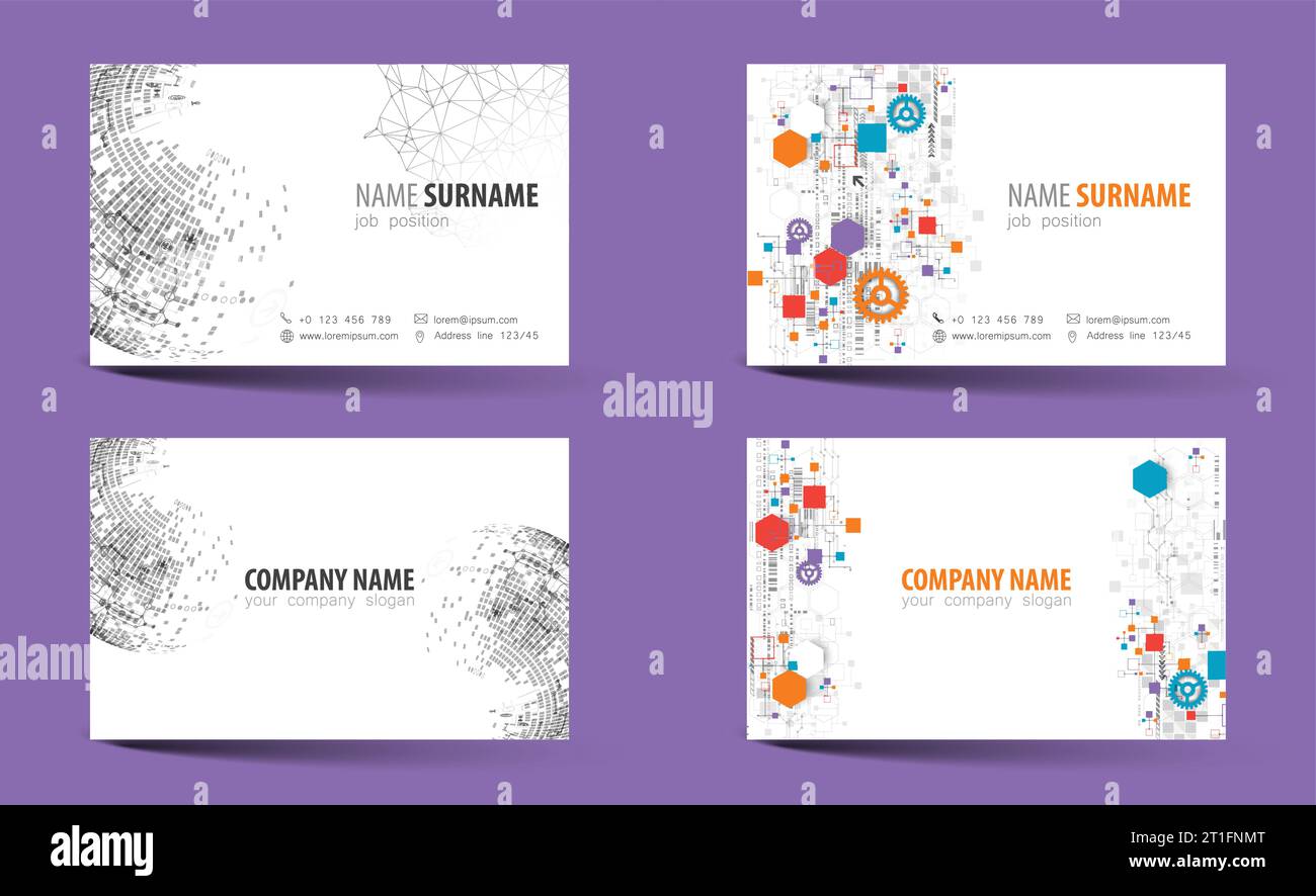 Creative double-sided business card template. Vector Stock Vector
