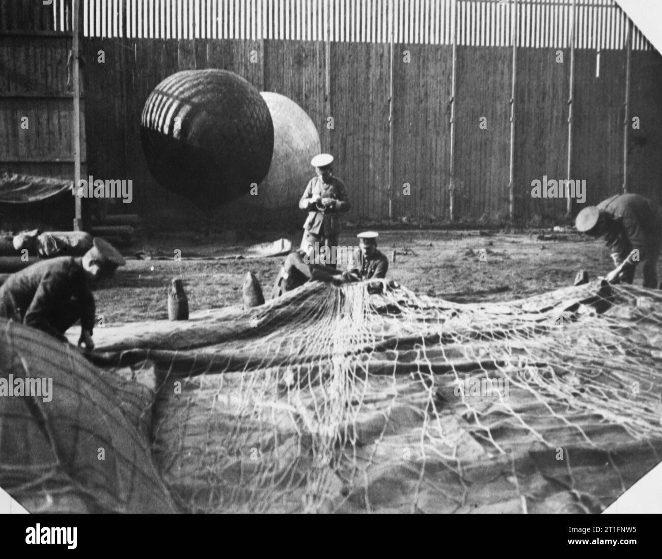 Aviation in Britain Before the First World War Soldiers working on the rigging of an uninflated