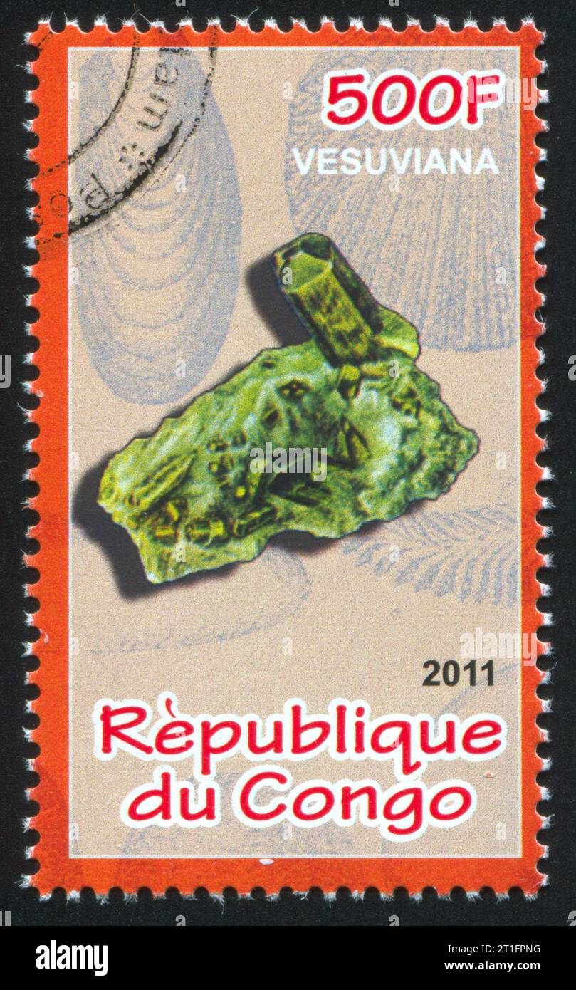 CONGO - CIRCA 2011: stamp printed by Congo, shows Vesuviana, circa 2011 Stock Photo