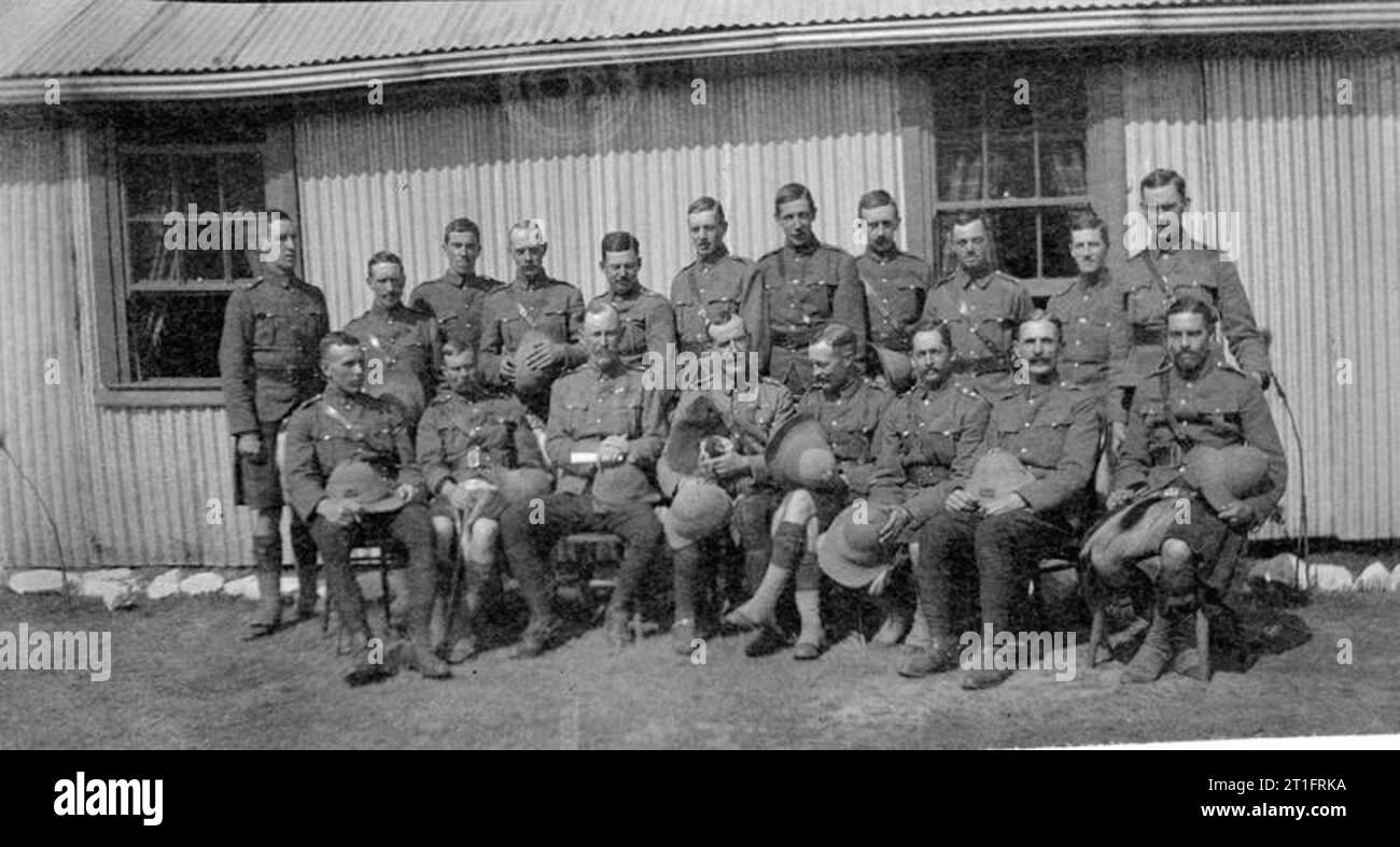 The Second Boer War, 1899-1902 Group of the Gordon Highlanders officers. Stock Photo