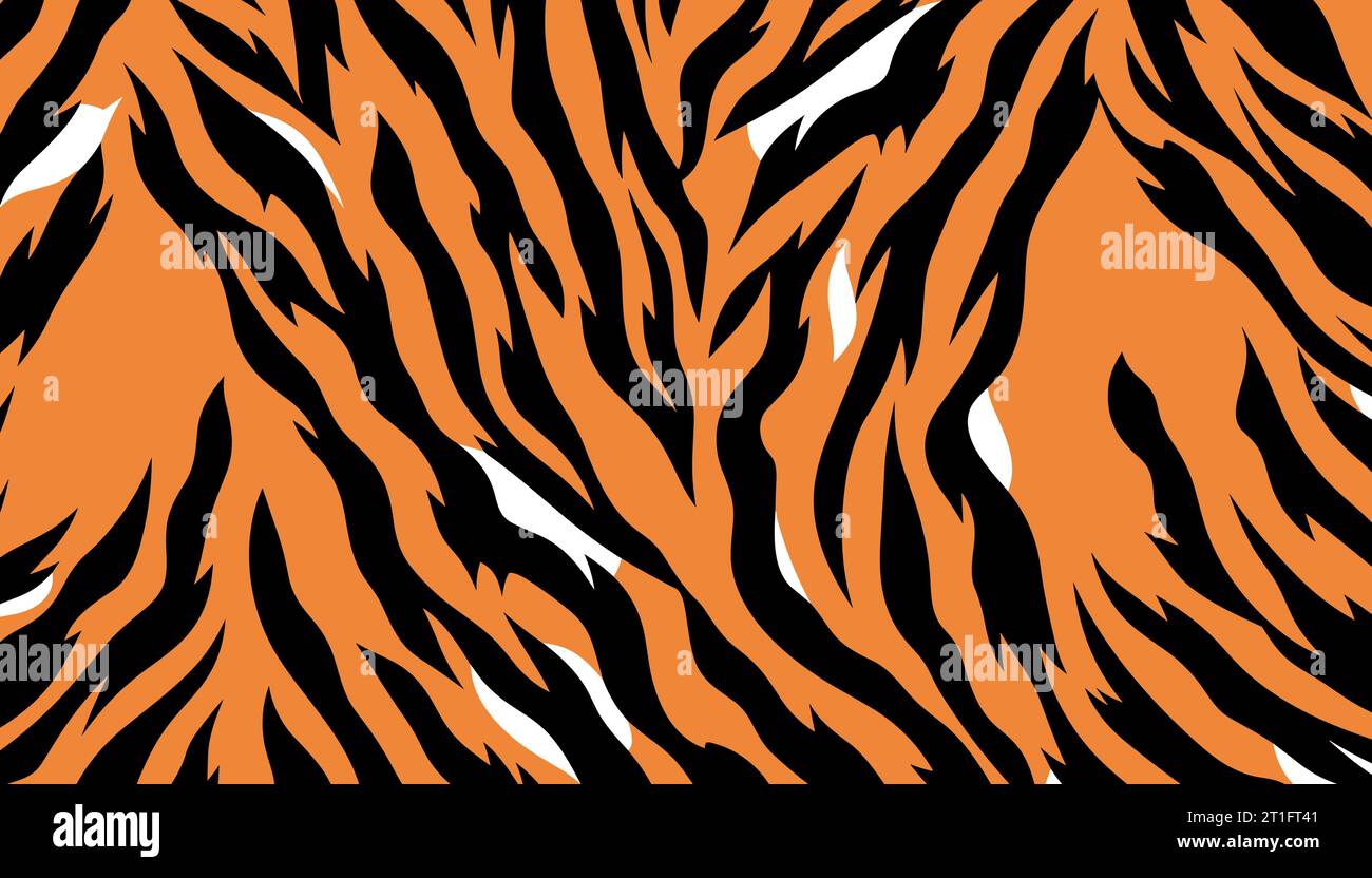 Pattern with tiger stripes. Abstract animal print. Vector illustration