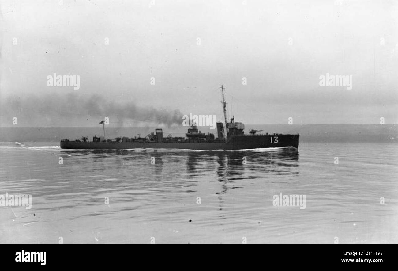 . Photograph of British Acasta class destroyer underway at Invergordon. Stock Photo