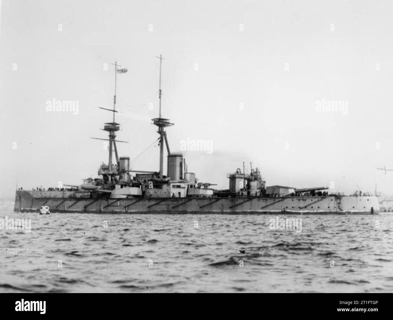 British Battleships of the First World War HMS VANGUARD on completion Unknown commercial photographer employed by Symonds & Co. Stock Photo