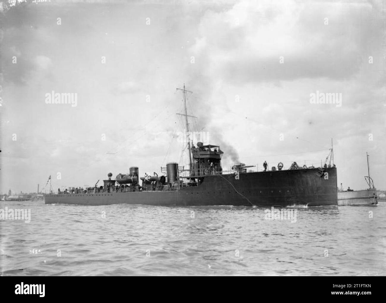 . Photograph of British destroyer HMS Ariel. Stock Photo