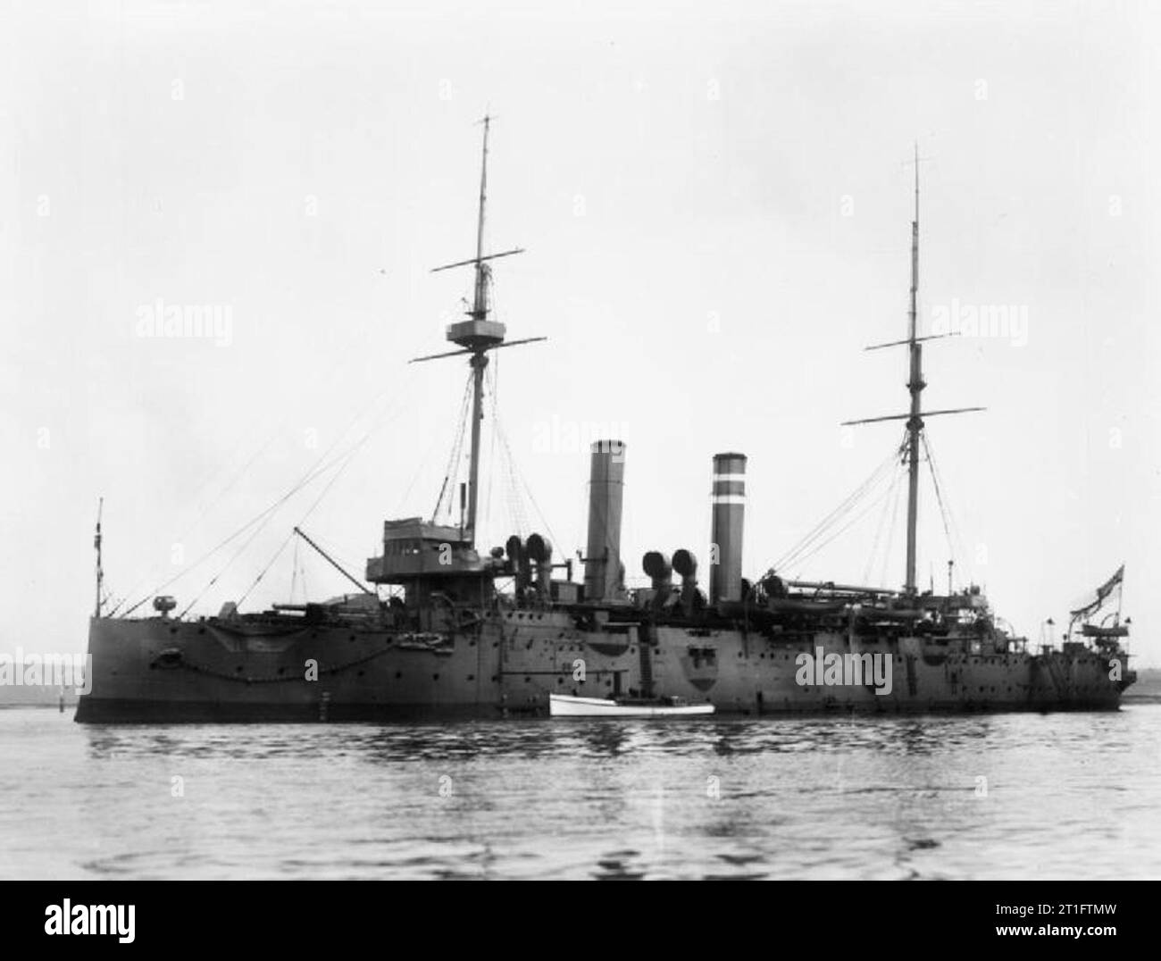 . British Edgar class protected cruiser HMS GRAFTON. Stock Photo