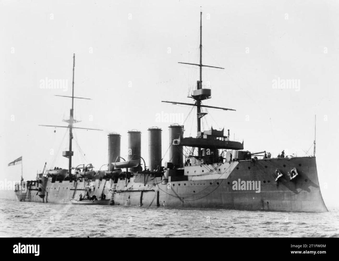 The Royal Navy Before the First World War HMS CARNARVON at anchor Stock ...