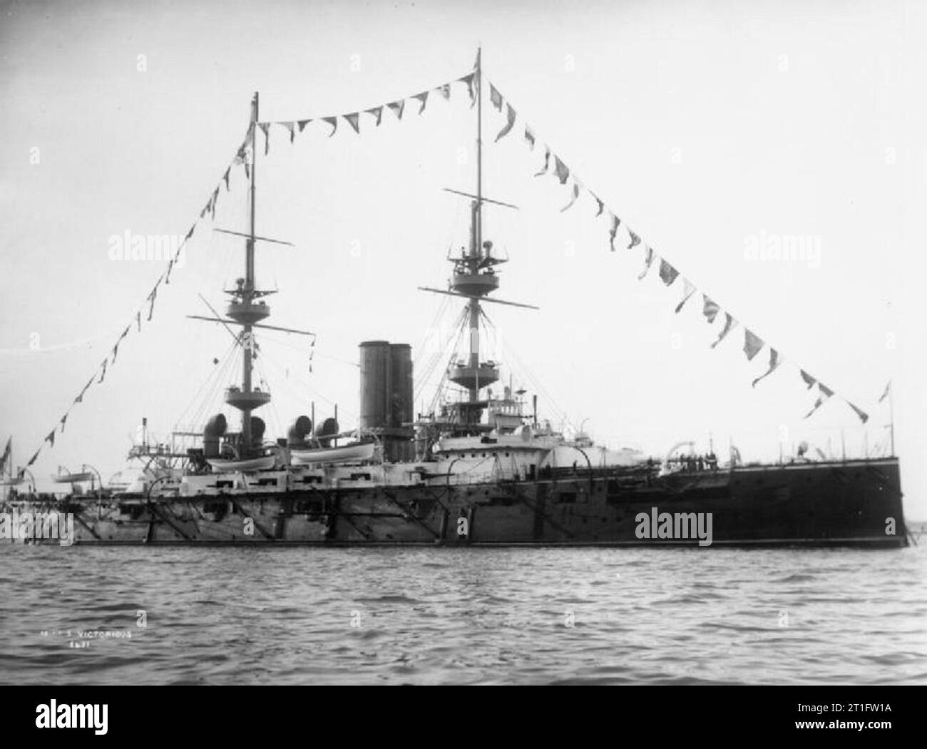 . Ptotograph of British battleship HMS Victorious Stock Photo - Alamy