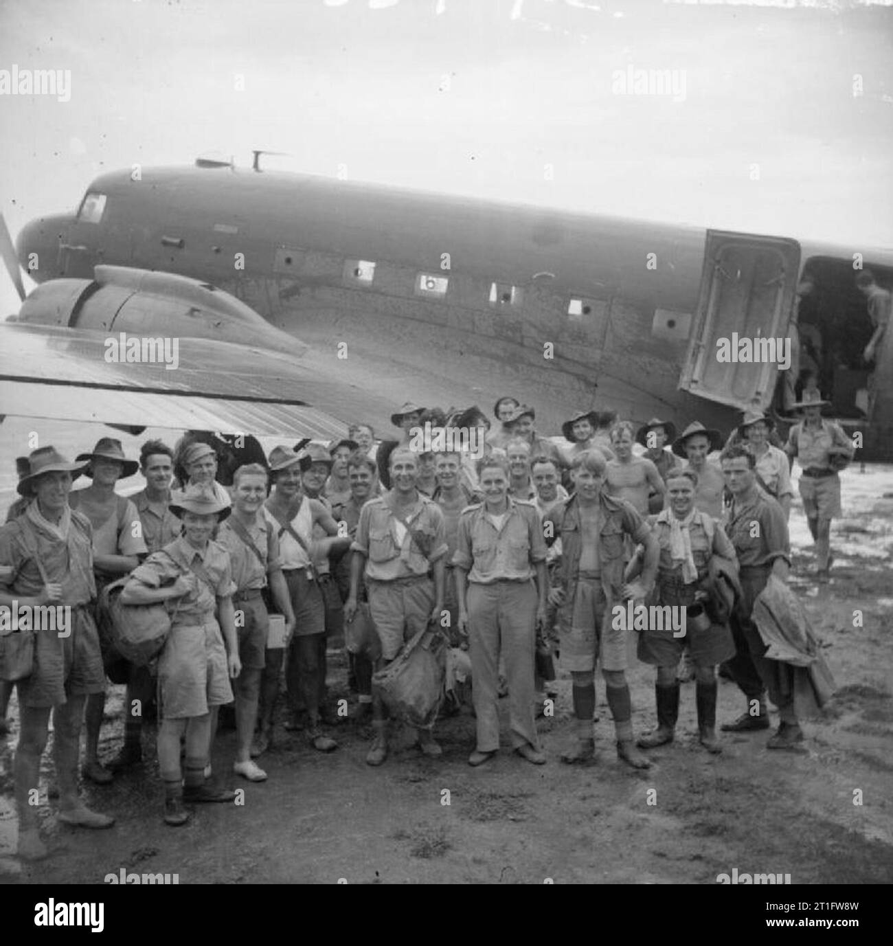 British Prisoners of War at Rangoon, 1945 A group of former British ...