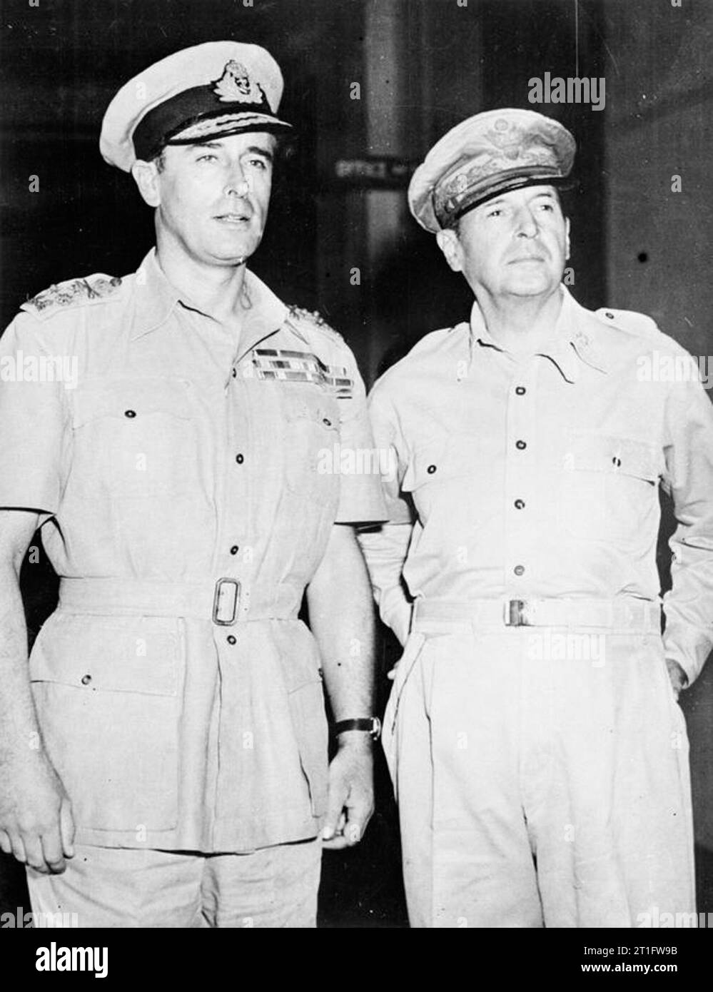 Lord Louis Mountbatten, Supreme Commander, South East Asia Command, right,  and Admiral Sir Richard Pierse during a tour of an airfield, in India, on  Jan. 7, 1944. (AP Photo Stock Photo - Alamy