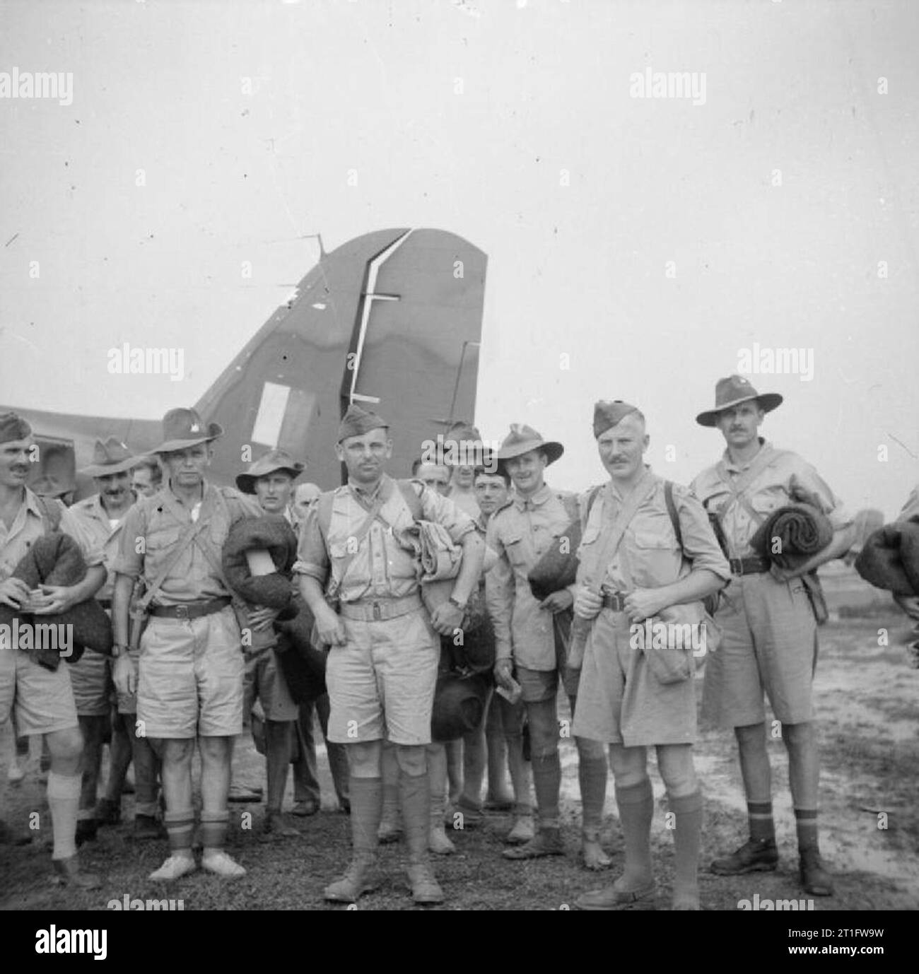 British Prisoners of War at Rangoon, 1945 A group of former British ...