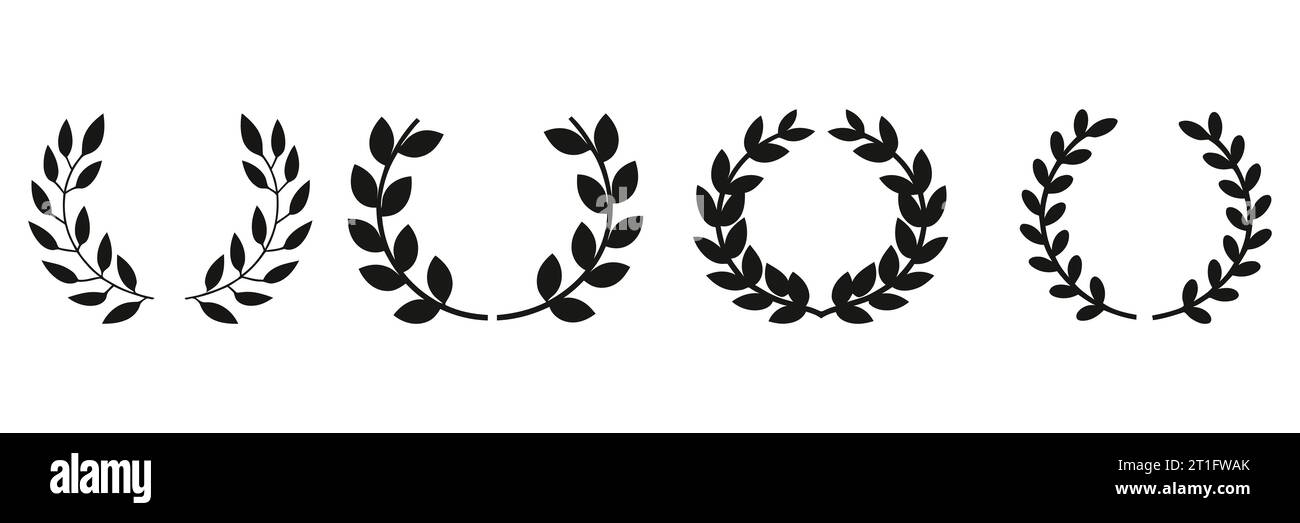 Set of laurel wreaths isolated. Vector illustration Stock Vector Image ...