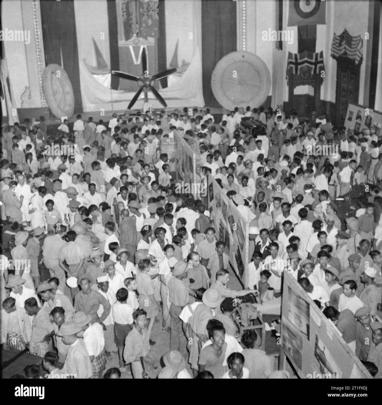 The British Reoccupation of Burma Inside the Civic Hall in Rangoon, a ...