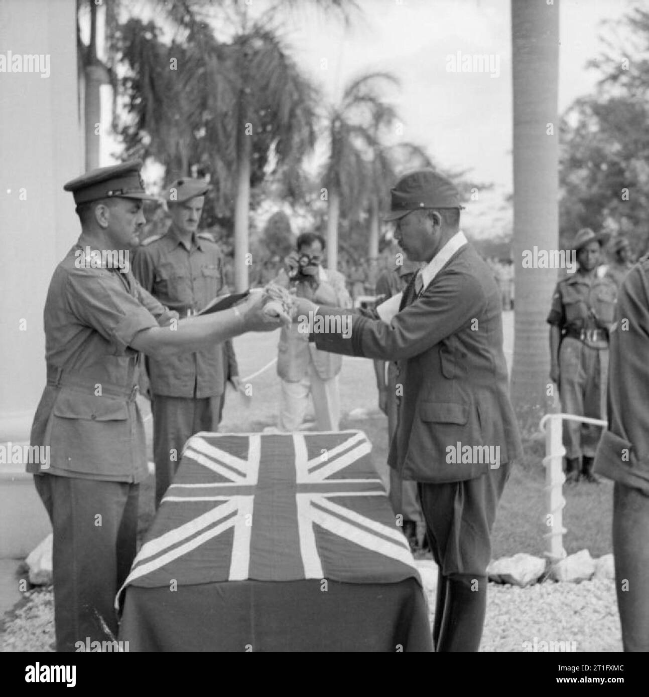 The British Reoccupation of Malaya Brigadier C P Jones CBE, MC receives ...