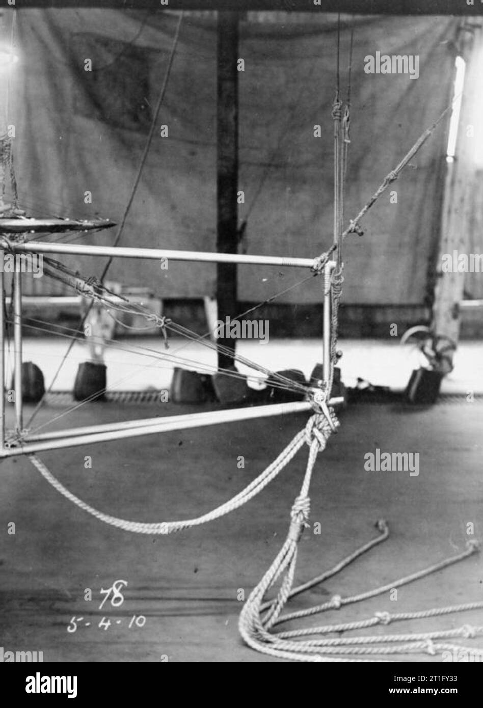 Aviation in Britain Before the First World War Close up of the rigging ...
