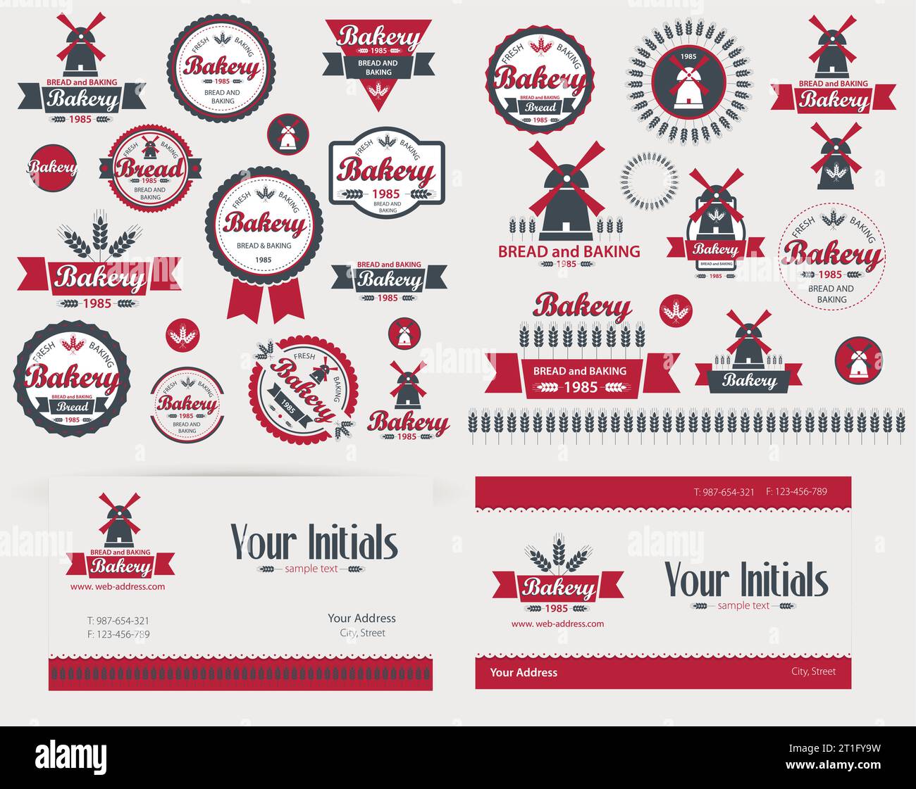 Set of vintage retro bakery badges and labels. Vector Stock Vector ...
